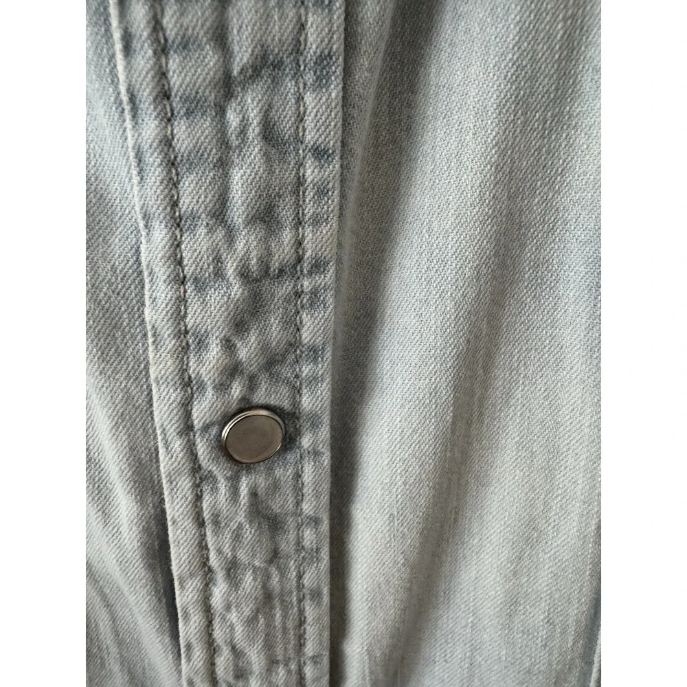 Levi's Denim Long Sleeve Western Shirt Men's XXL Pearl Snap Light Blue 3LYLW2262